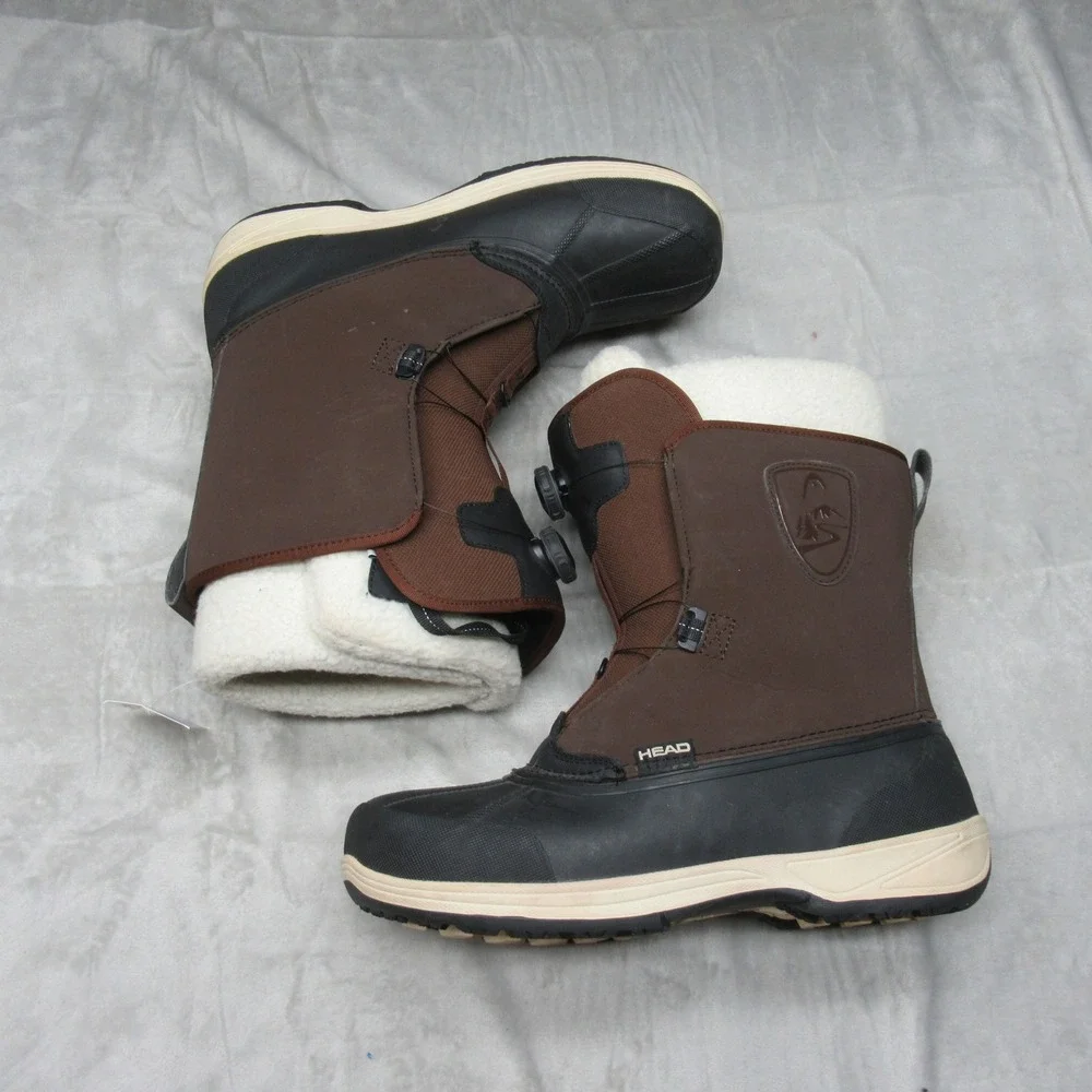 Head Operator Mens Snow Boots 13.5 Brown BOA Lace System Waterproof Winter Ski‎